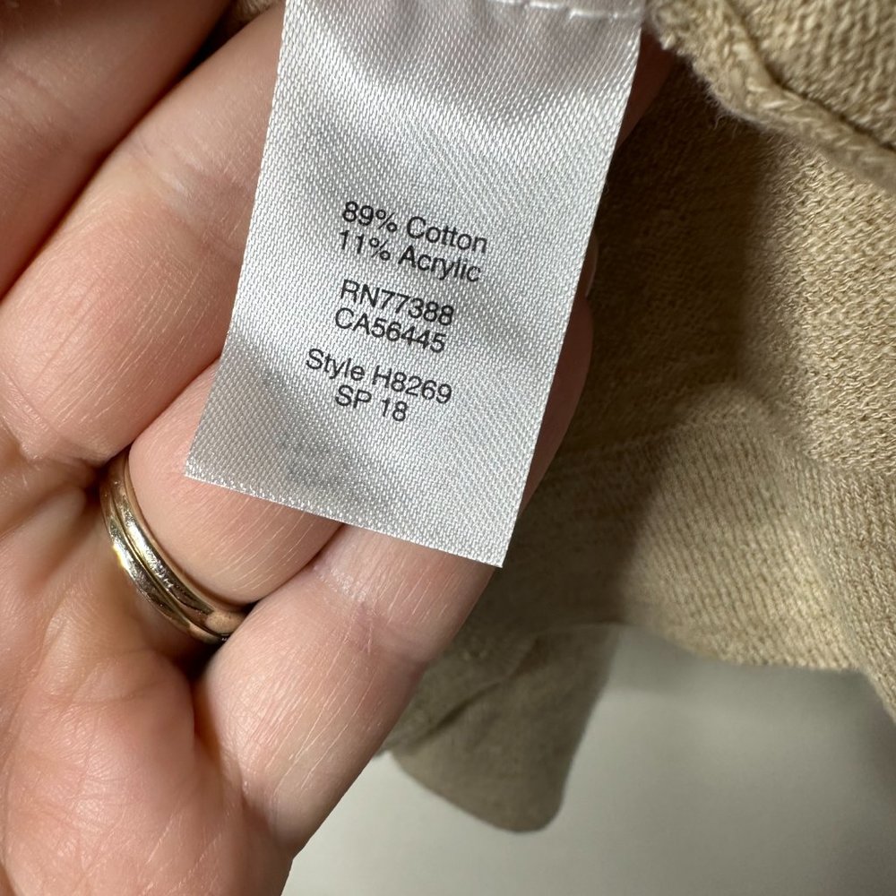 J. Crew Beige Cold Shoulder Top Women's Large NEW - Picture 3 of 5